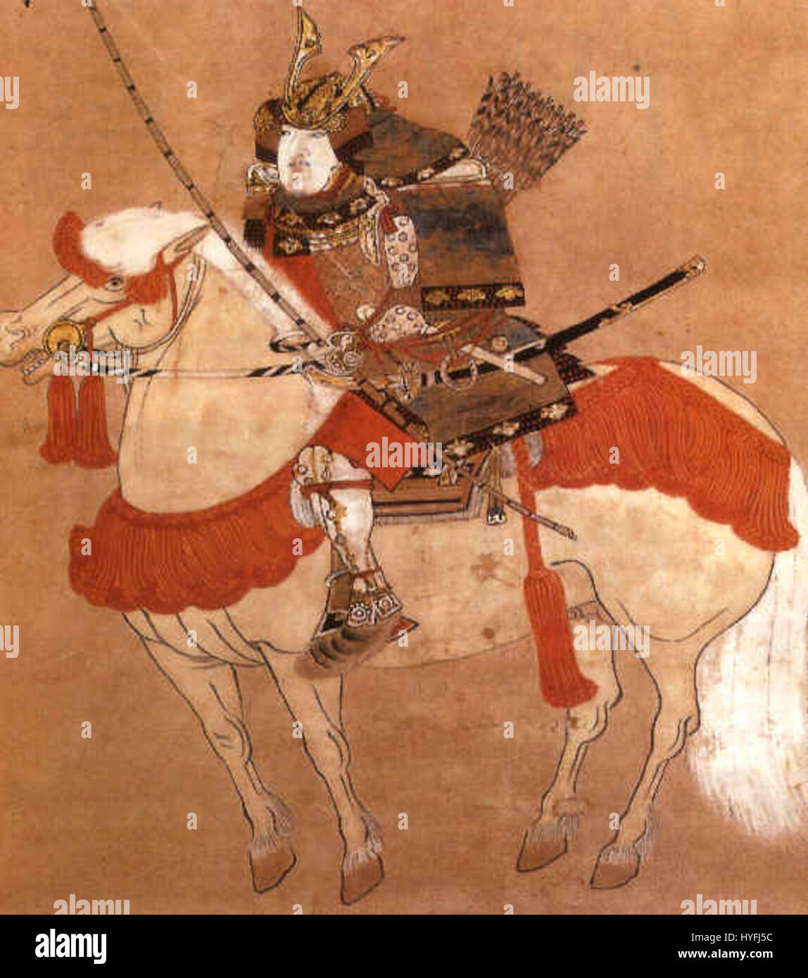 Takauji fait référence à Ashikaga Takauji, un dirigeant samouraï de premier plan au Japon du XIVe siècle. Connu pour avoir fondé le shogunat Ashikaga, il a joué un rôle clé dans l'histoire féodale japonaise, et toute œuvre d'art portant son nom peut refléter son importance militaire et politique. Banque D'Images