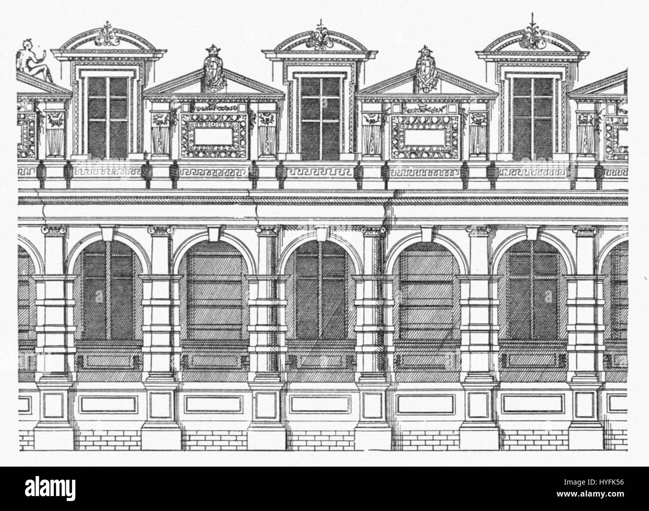 Ce travail explore les caractéristiques déterminantes de l'architecture de la Renaissance, en se concentrant sur ses influences classiques, sa symétrie et ses proportions. Il met en évidence des éléments clés tels que des colonnes, des arches et des dômes devenus emblématiques au cours de cette période. Banque D'Images