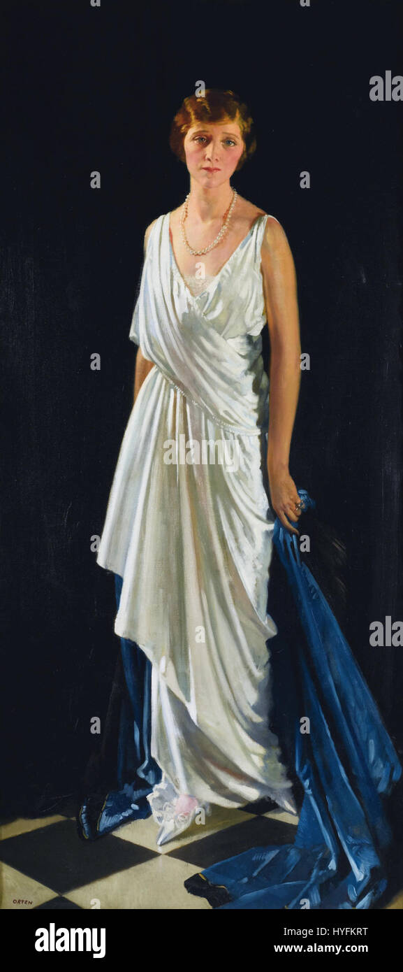 Portrait de Mme Oscar Lewisohn, née Edna May, peint par William Orpen, un artiste irlandais, en 1915, huile sur toile. Banque D'Images