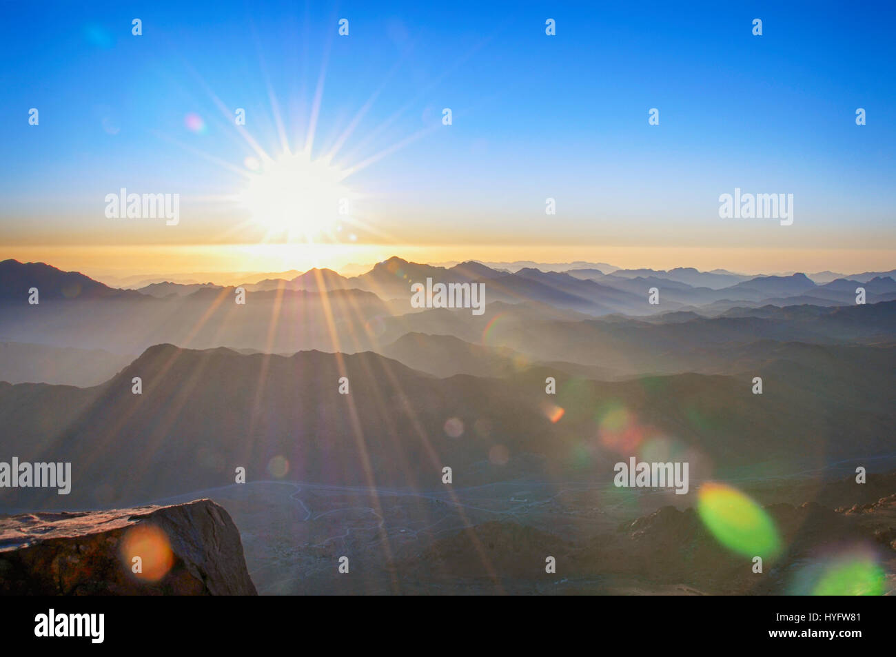 Lever du soleil au Sinaï Banque D'Images