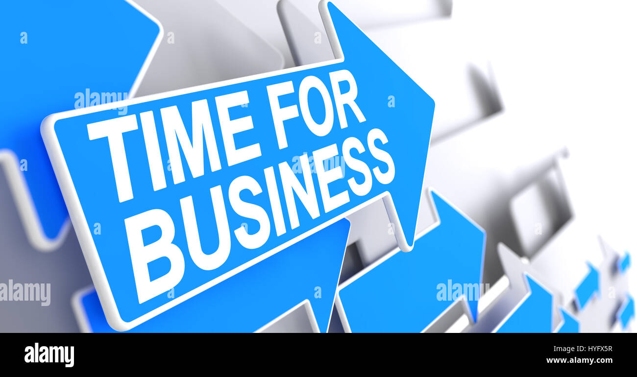 Time for Business - Du texte sur le pointeur bleu. 3D. Banque D'Images