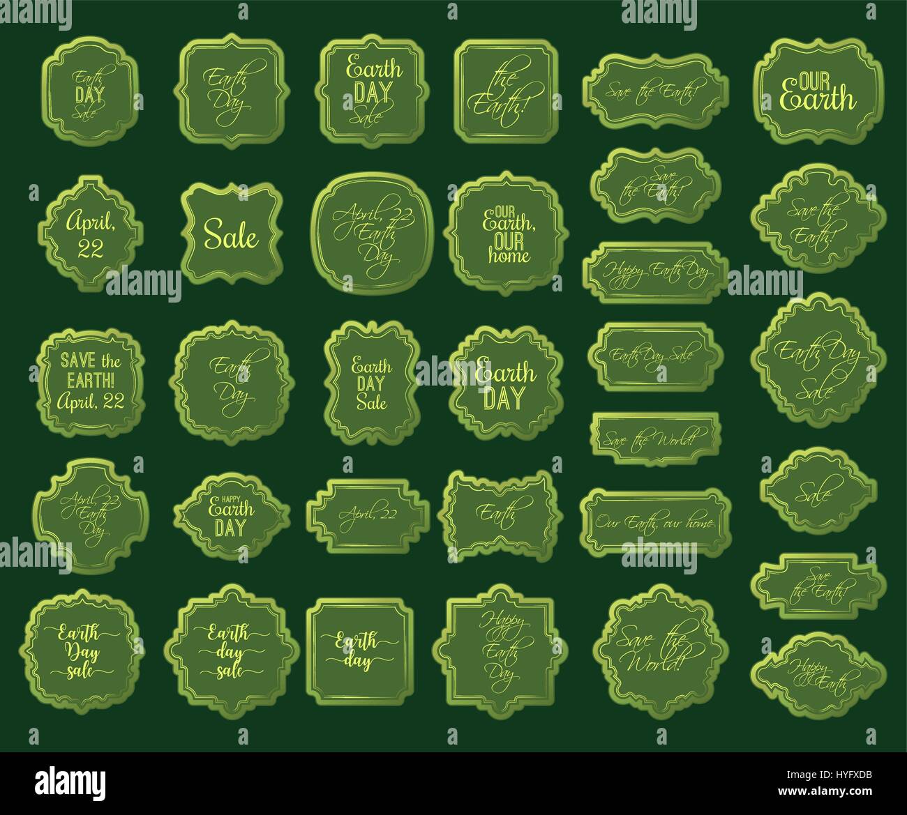 22 avril Journée de la terre Bordures et cadres on white Illustration de Vecteur 22 avril Journée de la terre Bordures et cadres on white Illustration de Vecteur