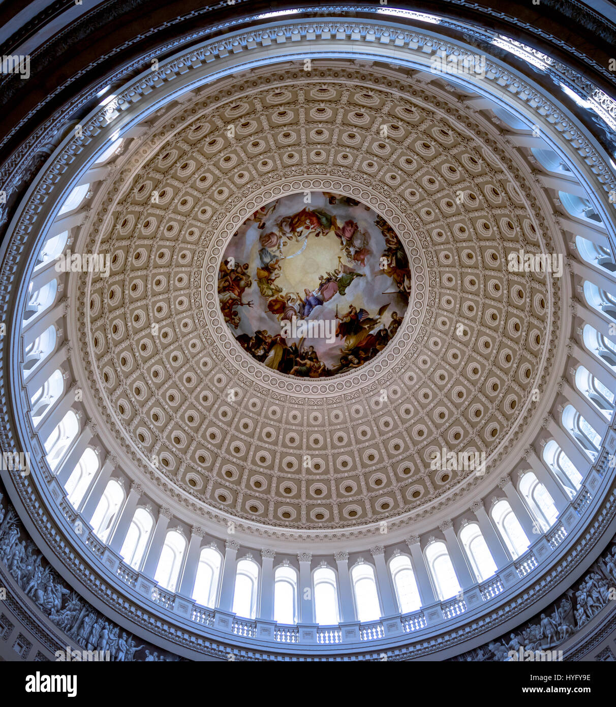 L'intérieur du dôme rotonde Capitol Building - Washington, D.C., USA Banque D'Images