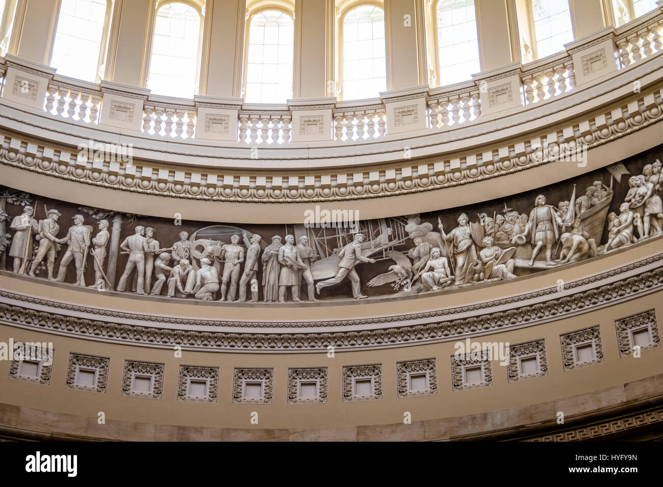 Détail de l'intérieur du dôme Rotonde Capitol Building - Washington, D.C., USA Banque D'Images