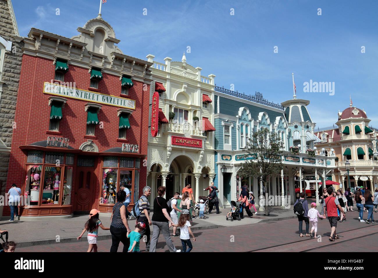 Main Street, Disneyland Paris, Marne-la-Vallée, près de Paris, France. Banque D'Images