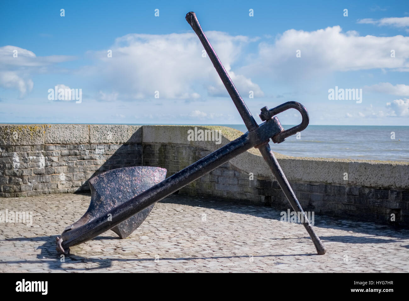 Grande ancre à Lyme Regis Harbour Banque D'Images
