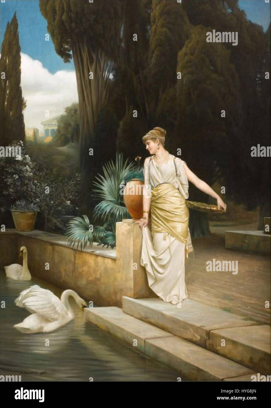 Le terme « Tempeldienerin » fait référence à une servante du temple, un rôle qui existait dans diverses cultures anciennes. Dans les contextes religieux, ces femmes se consacraient au service du temple ou du sanctuaire, souvent en exécutant des rituels ou en entretenant l'espace sacré. Banque D'Images