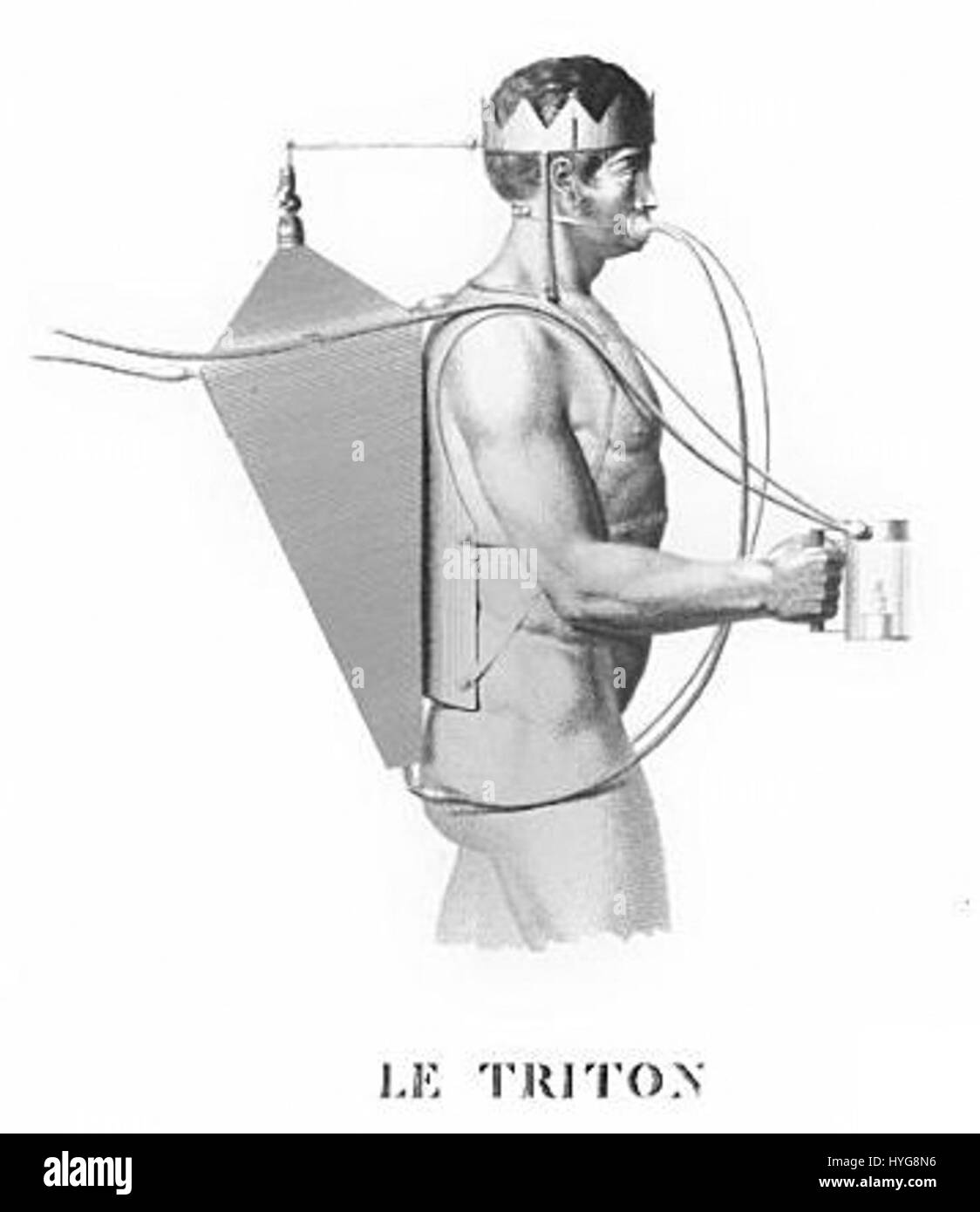 Le Tauchgeraet Triton 1 est un appareil de plongée conçu pour l'exploration sous-marine, offrant une technologie de pointe pour les opérations en haute mer. Il est connu pour sa conception robuste, permettant aux plongeurs d'atteindre des profondeurs importantes en toute sécurité et efficacement, ce qui en fait un outil précieux pour les expéditions de plongée professionnelles et la recherche marine. Banque D'Images