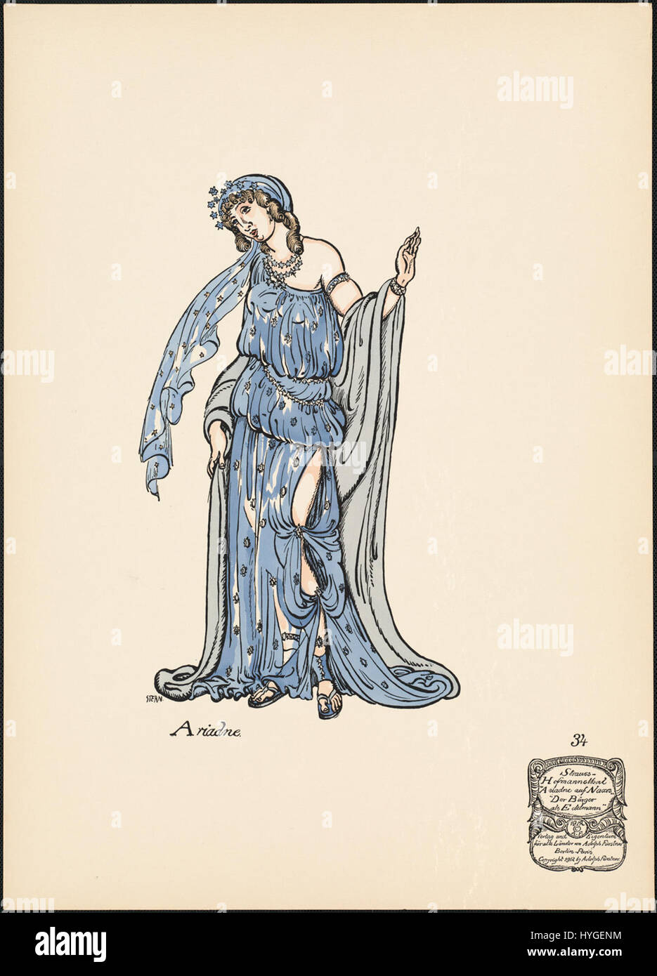 La sculpture d'Ariane à la Bibliothèque publique de Boston représente la figure mythologique, connue pour son association avec Dionysos et son importance dans la mythologie grecque. Banque D'Images