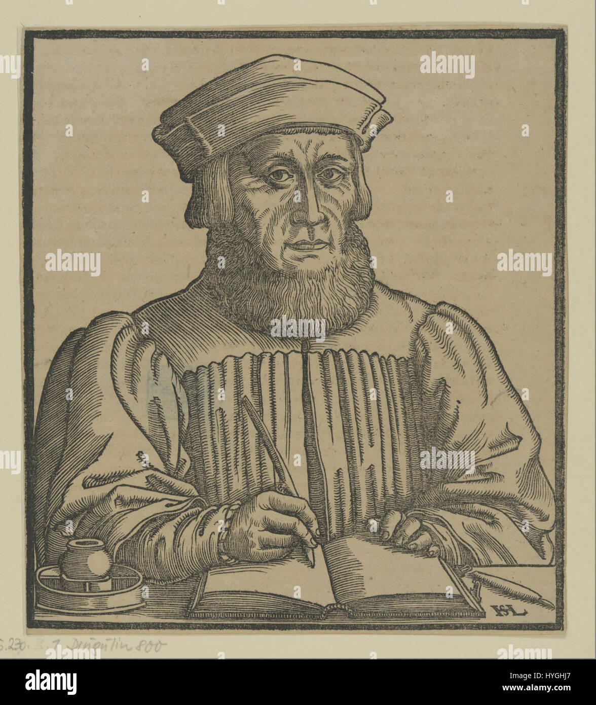 Johann Aventinus, historien et érudit allemand, est connu pour son ouvrage « Historia Bavariæ », qui a contribué de manière significative à l'étude de l'histoire bavaroise. Ses écrits ont influé sur le développement de l'érudition historique dans l'Allemagne du XVIe siècle. Banque D'Images