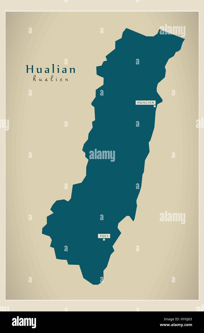Carte moderne - Hualian TW Illustration de Vecteur