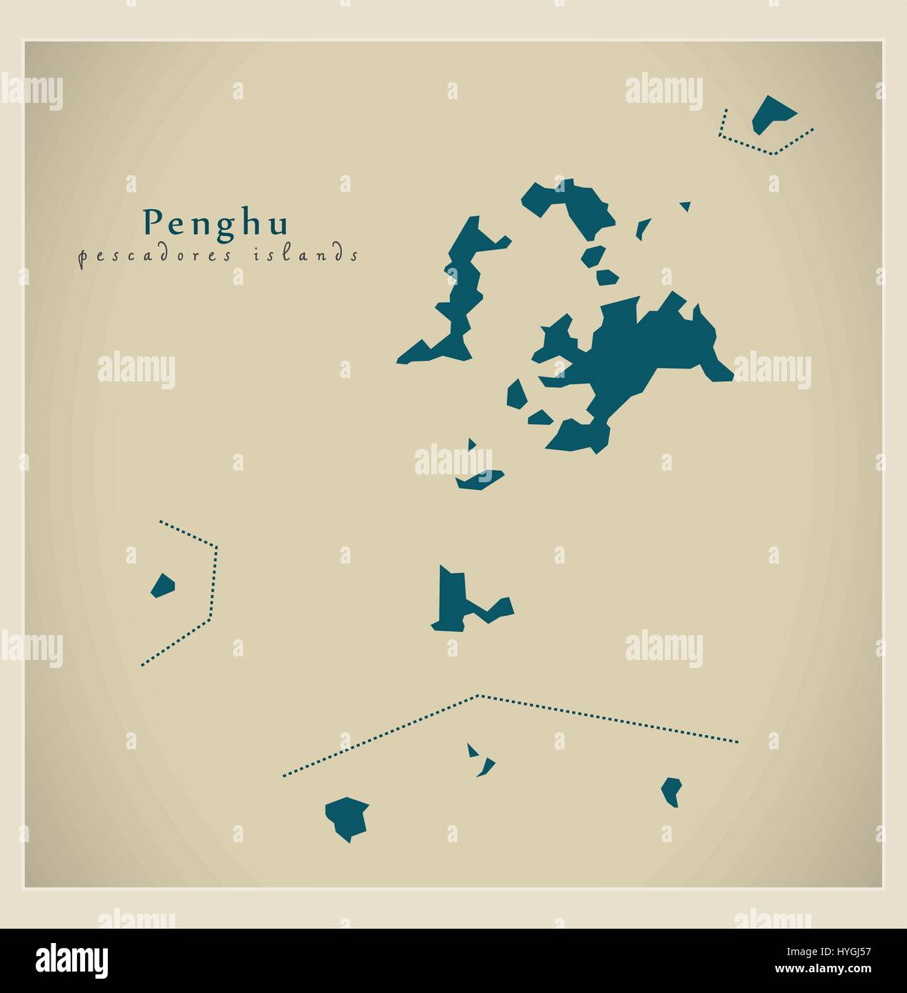 Carte moderne - Penghu TW Illustration de Vecteur