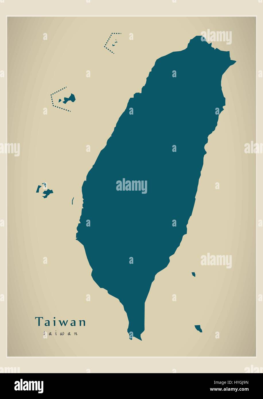 Carte moderne - Taiwan TW Illustration de Vecteur