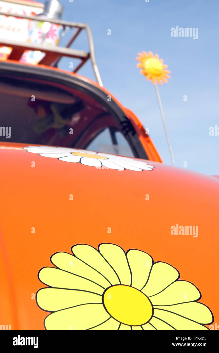 Hippie vintage voiture pour un road trip Banque D'Images