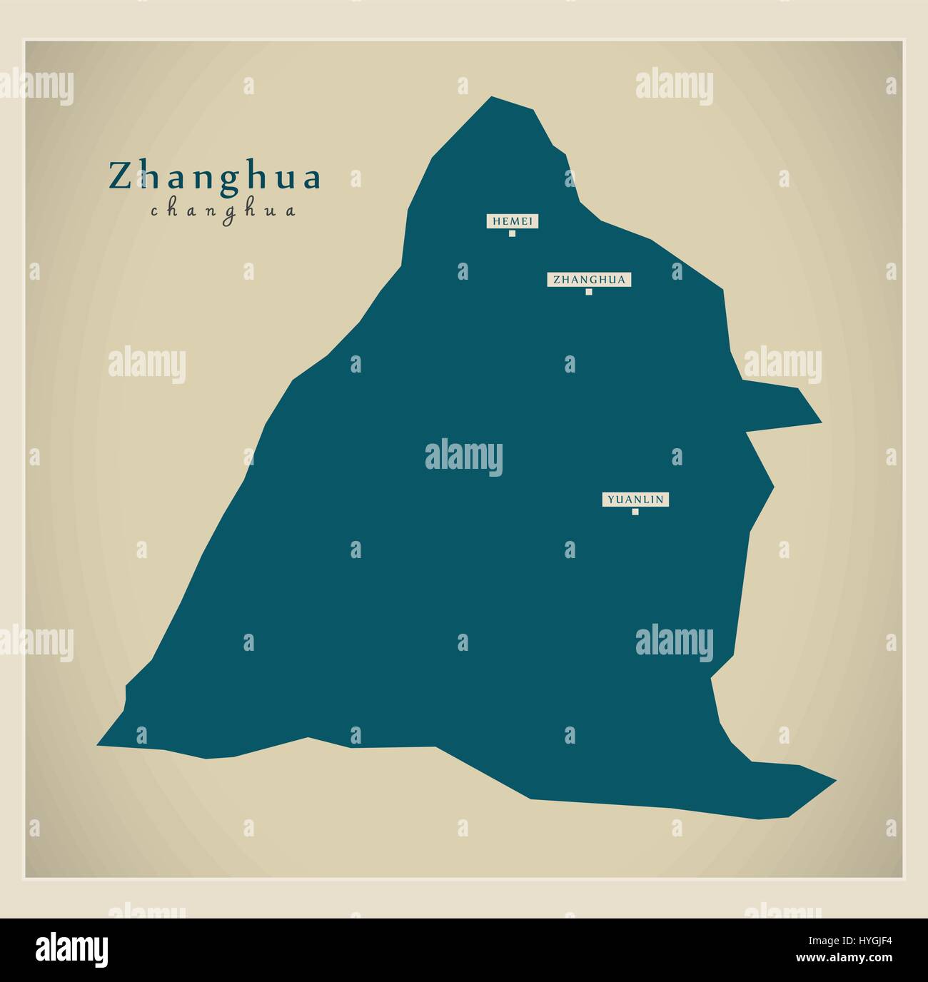 Carte moderne - Zhanghua TW Illustration de Vecteur