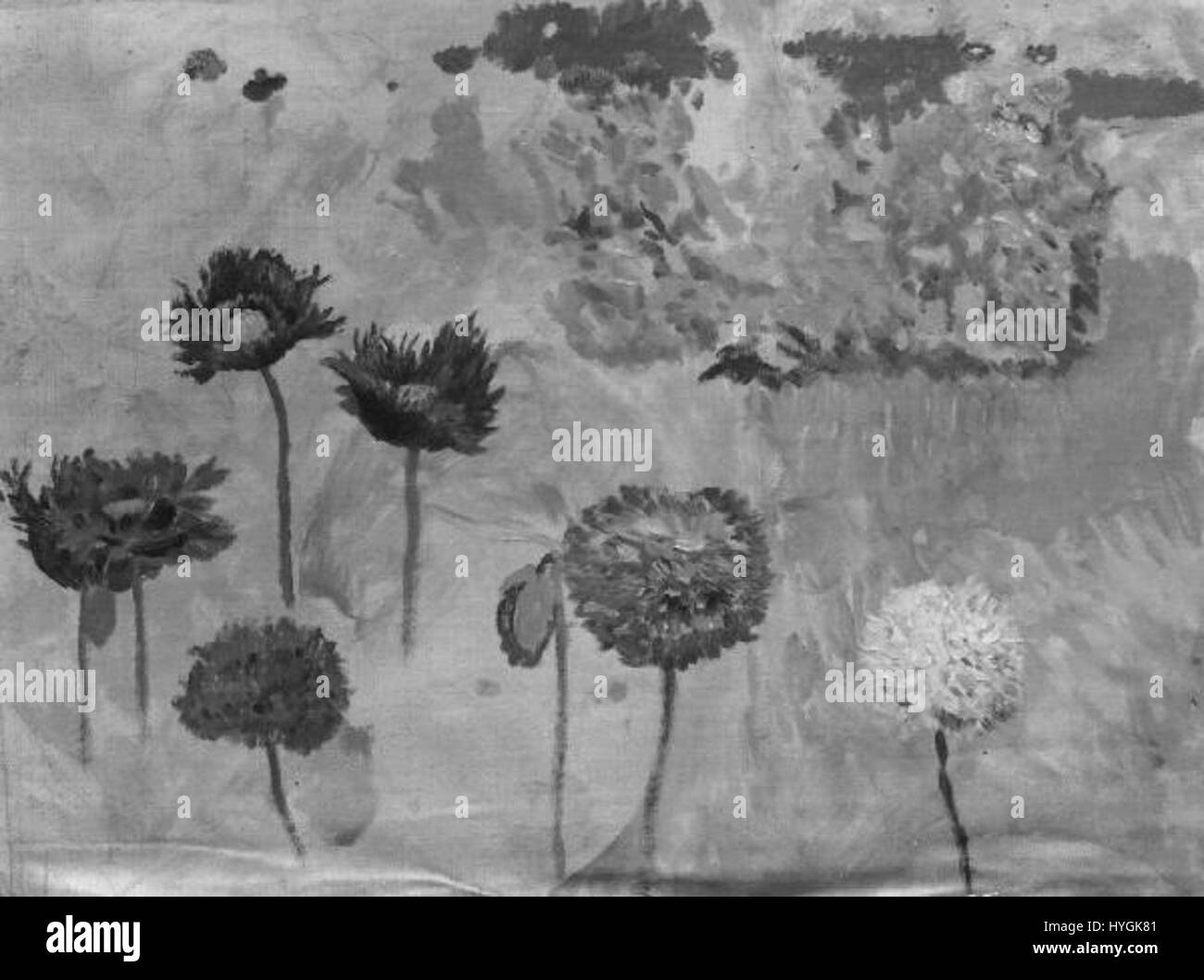 Karel Spillar (1871-1939) est un peintre tchèque connu pour ses paysages floraux vifs. Sa peinture de 1939 'Kvetinove Pole' (champ de fleurs) représente un champ luxuriant de fleurs en pleine floraison, capturant la beauté de la nature avec des couleurs vibrantes et des détails complexes. Le travail de Spillar reflète son lien profond avec le monde naturel, mettant en valeur la flore de l’Europe centrale d’une manière romancée, mais réaliste. Banque D'Images