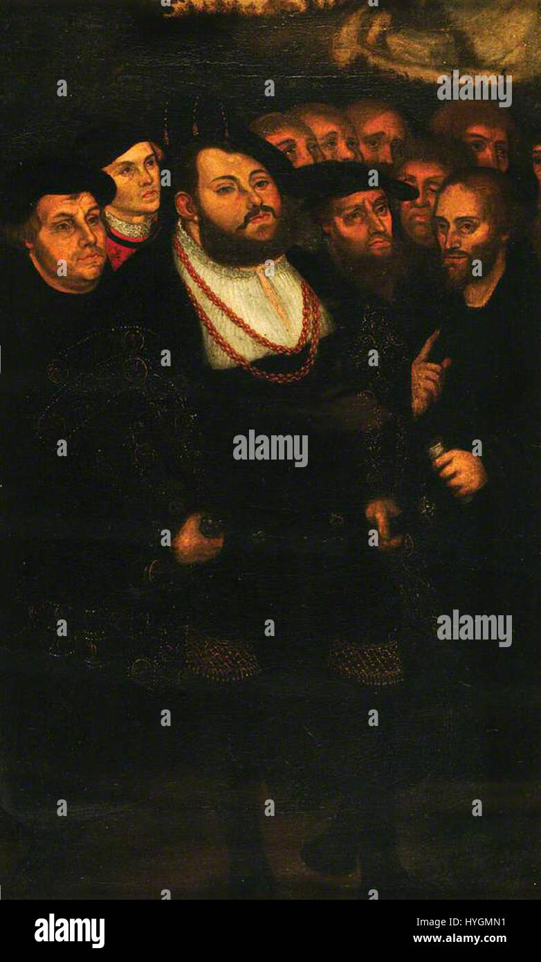 Cranach, Lucas II D'après John Frederick magnanime avec un groupe de réformateurs Guildhall Art Gallery de Londres Banque D'Images