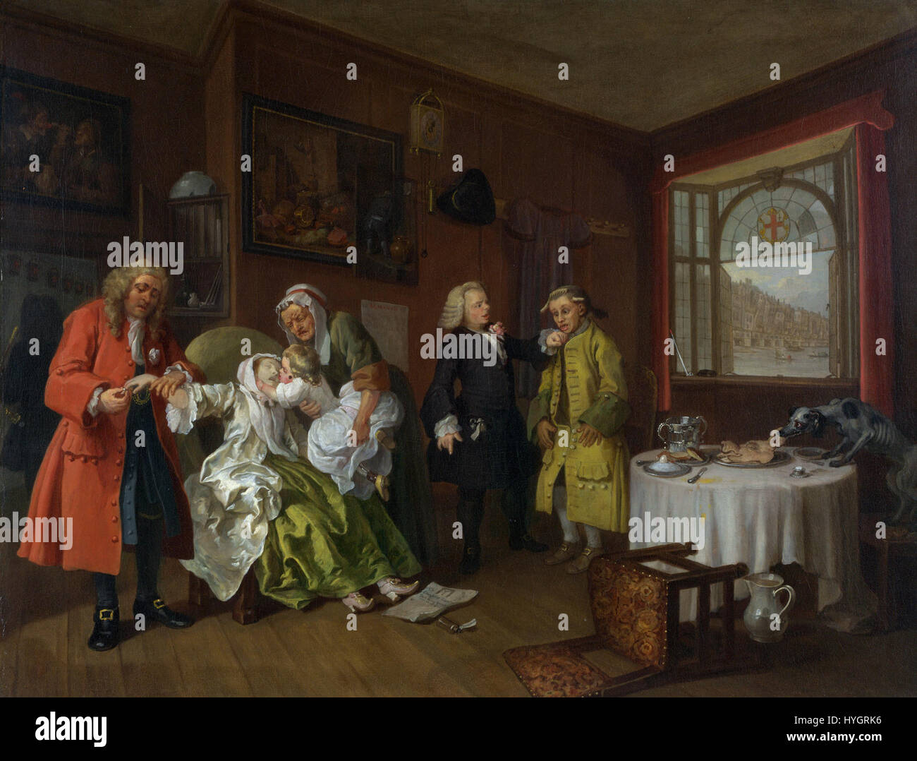 William Hogarth Mariage A la Mode 6 la mort de la Dame Banque D'Images