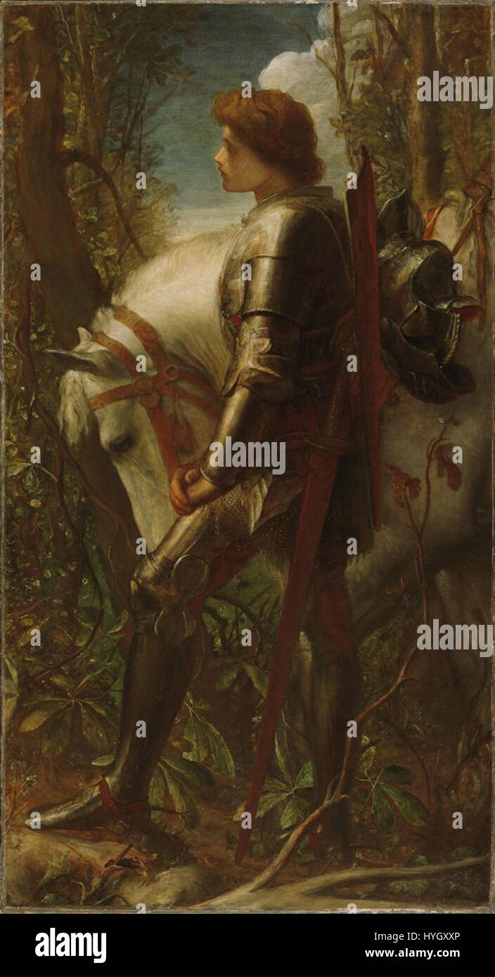 George Frederick Watts, 186062, Sir Galahad, huile sur toile, 191,8 x 107 cm, Harvard Art Museums, Fogg Museum Banque D'Images