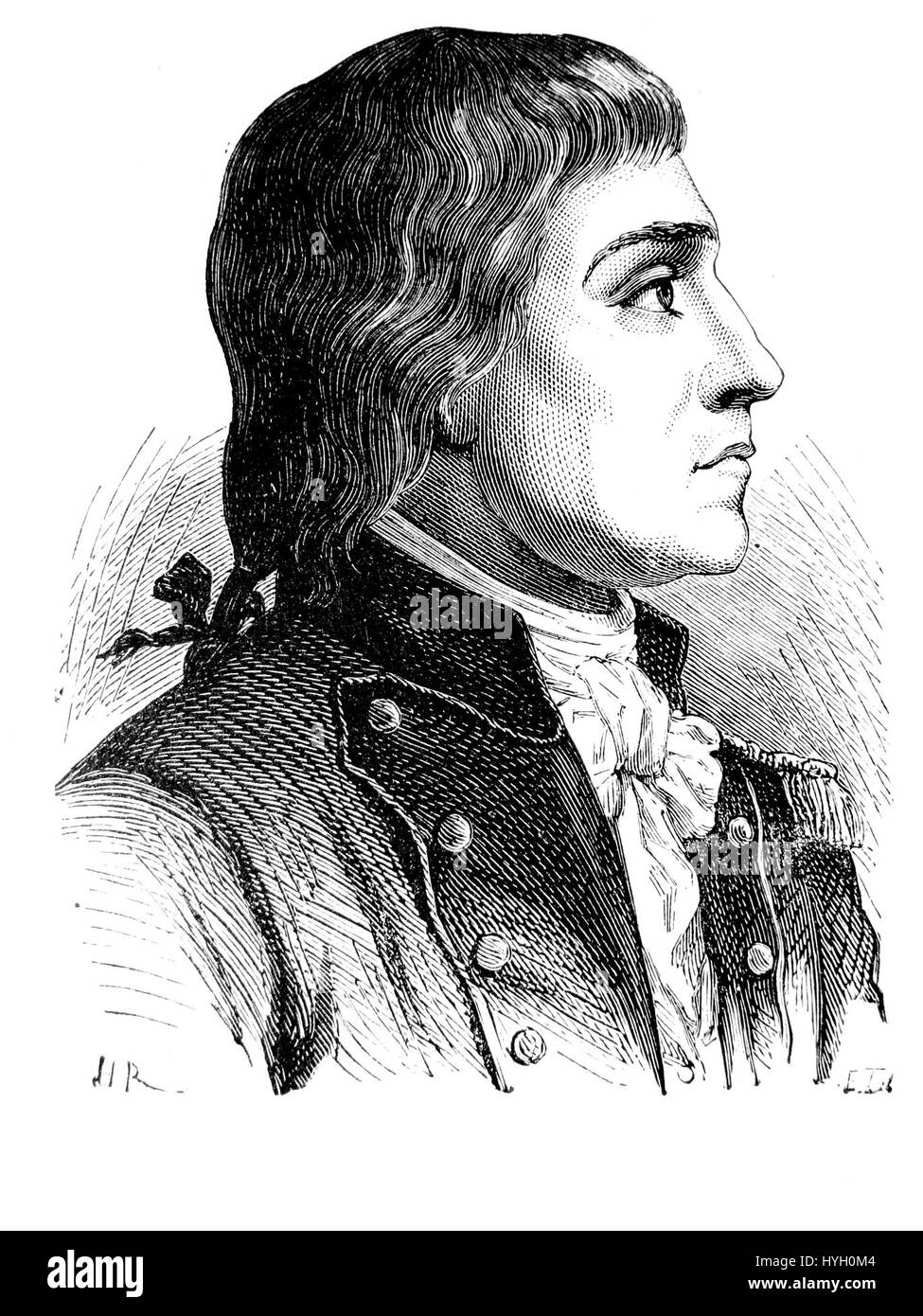 Claude Joseph Rouget de L'Isle est un compositeur français connu pour avoir écrit la Marseillaise, l'hymne national français. Son travail fait partie intégrante de l'identité culturelle et patriotique de la Révolution française. Banque D'Images