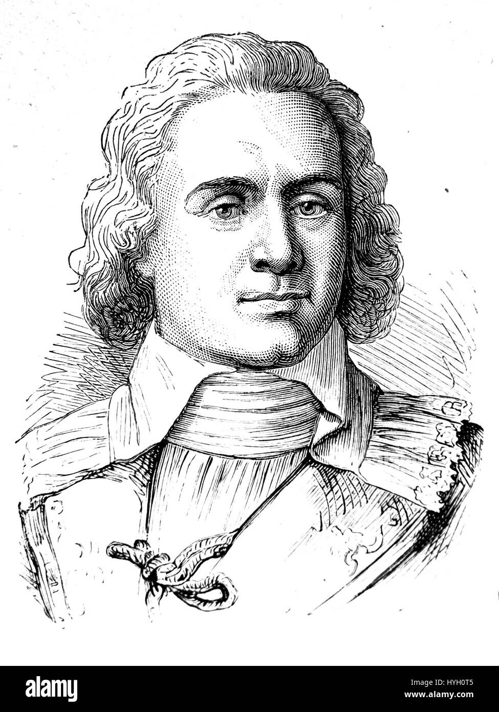 Portrait de P.J.F.N. Barras, homme politique et général français, connu pour son rôle pendant la Révolution française et son influence sur le Directoire français. Ce travail reflète sa position prépondérante dans la vie politique française à la fin du XVIIIe siècle. Banque D'Images