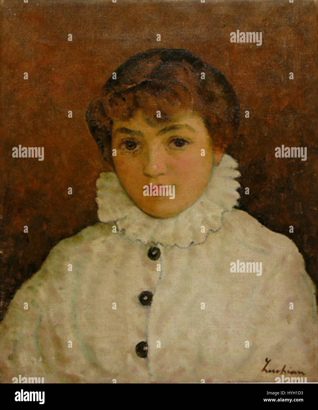 Pierrot de Stefan Luchian est un portrait renommé du personnage arlequin de la commedia dell'Arte. Le travail de Luchian capture la mélancolie et la profondeur du personnage, mêlant expressionnisme et portraits détaillés. Banque D'Images