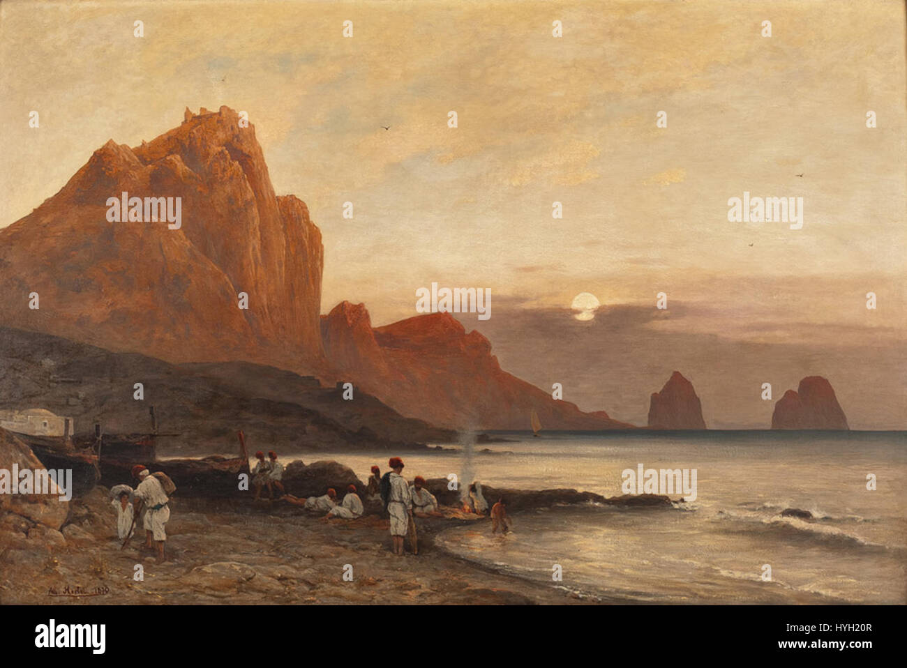 Albert Hertel Insel Capri mit italienischen Fischern Banque D'Images