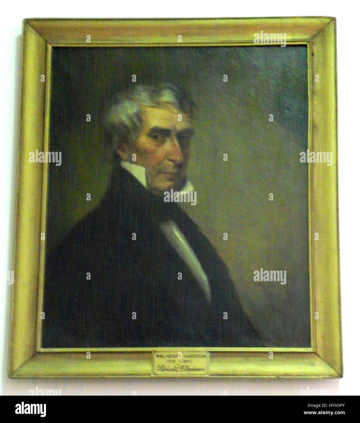 'William Henry Harrison' d'Eliphalet Frazer Andrews est un portrait historique du 9e président des États-Unis. La peinture est connue pour sa représentation réaliste de Harrison, capturant sa ressemblance et sa présence en tant que leader. Banque D'Images