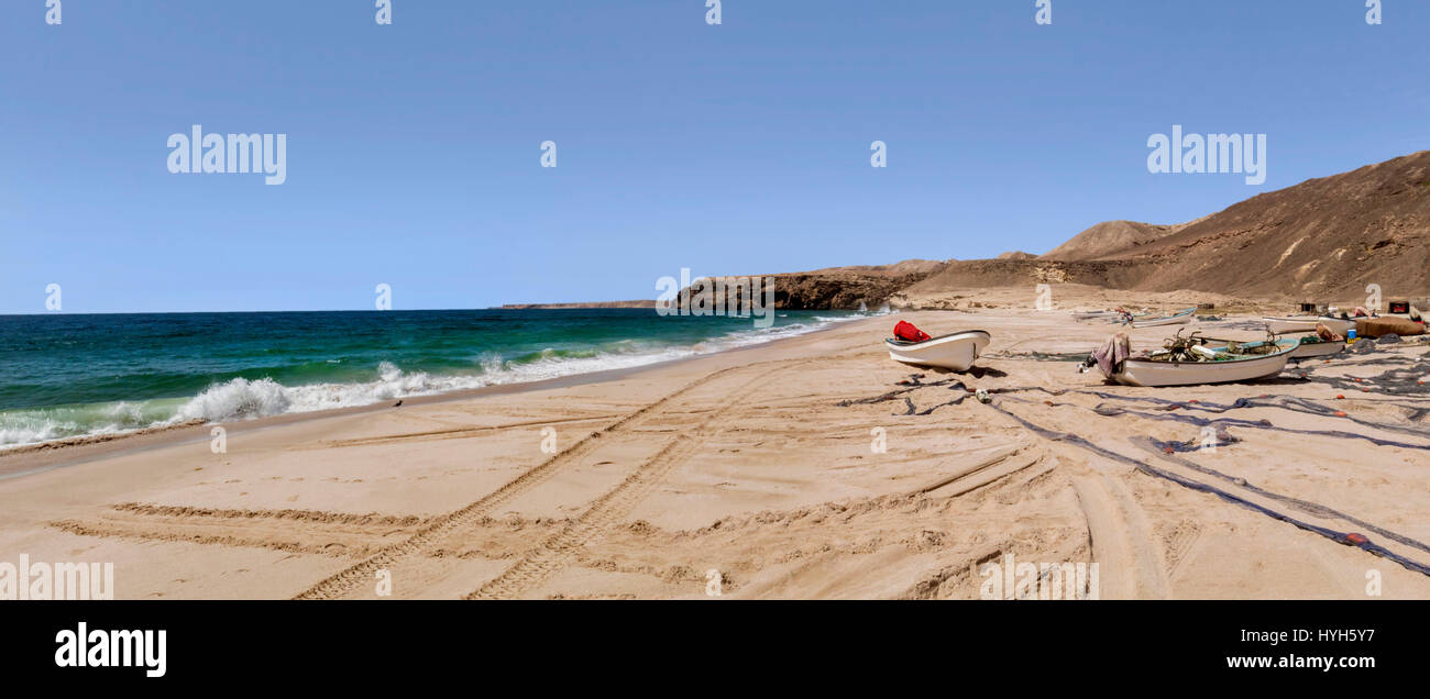 Mer d'Oman et les pêcheurs bateaux Banque D'Images