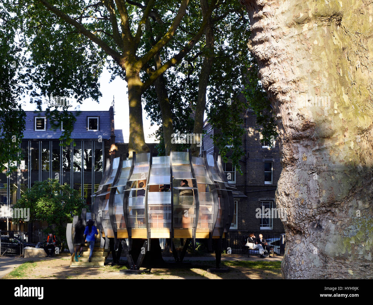 Pavilion et le parc. TREExOFFICE, Londres, Royaume-Uni. Architecte : Tate Harmer, 2015. Banque D'Images