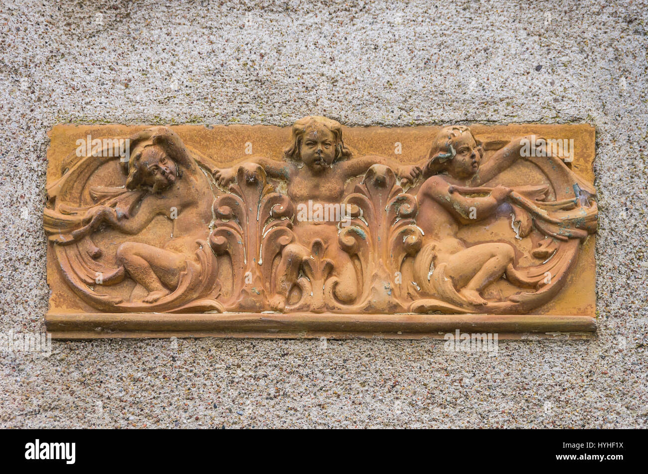 Éléments de construction historique et décoratif et façade de détails. Banque D'Images