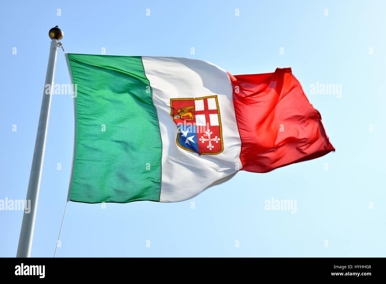 République Maritime Italien drapeau flotter Banque D'Images
