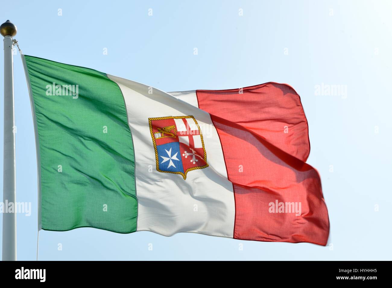 République Maritime Italien drapeau flotter Banque D'Images