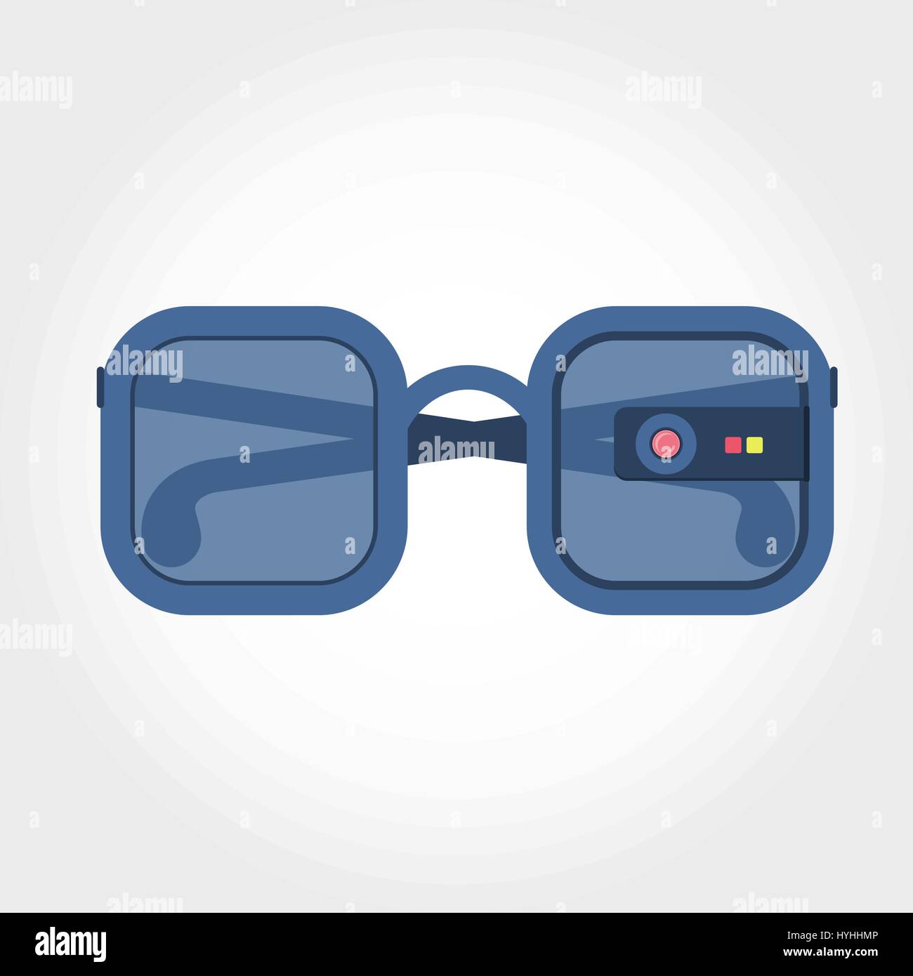 Lunettes de réalité virtuelle. Lunettes couplé à un équipement de réalité virtuelle. Illustration de Vecteur