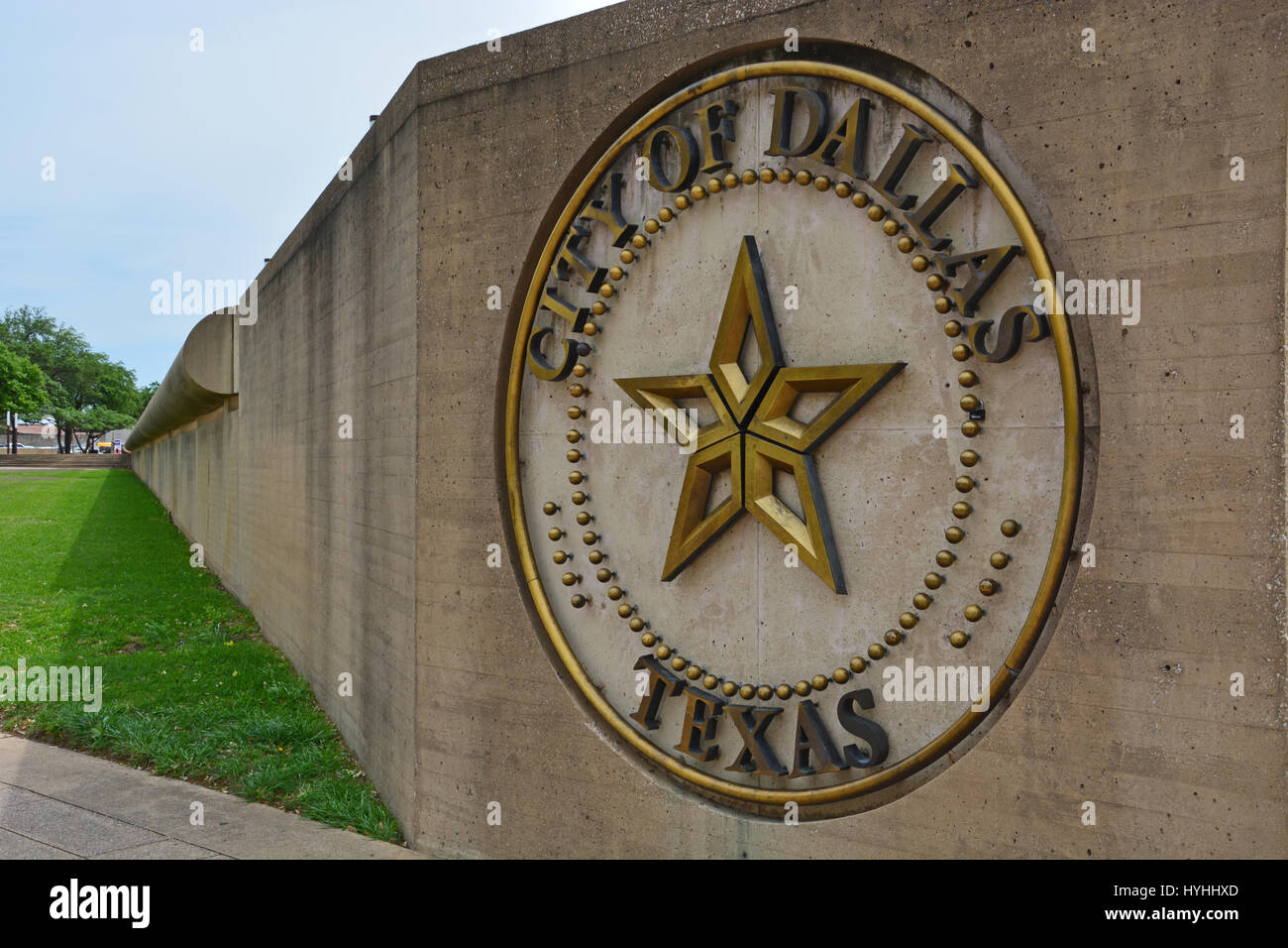 Le logo à l'extérieur de la région métropolitaine de ville de Dallas au Texas. Banque D'Images
