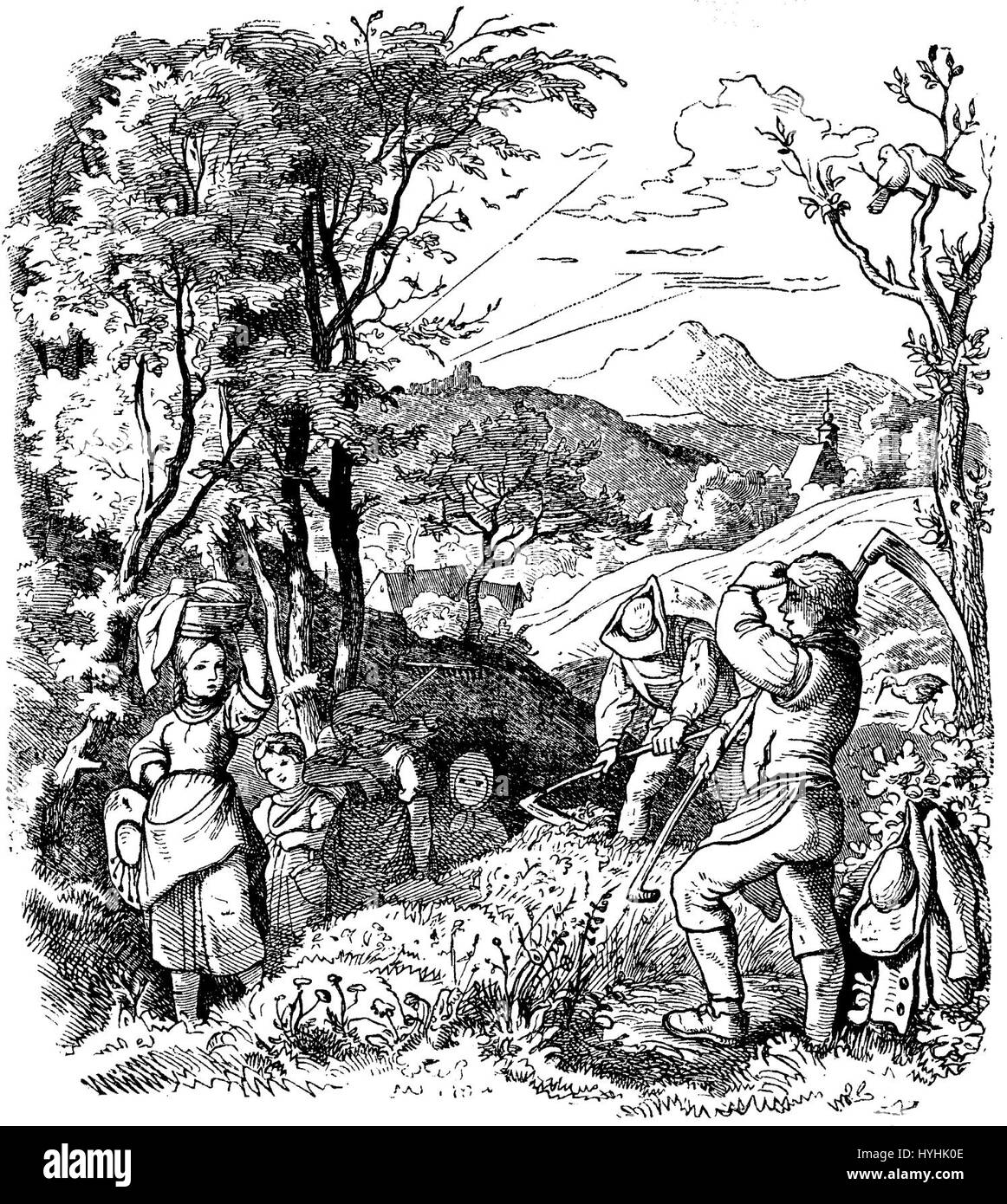 Der Morgenstern (L'étoile du matin), œuvre de l'artiste allemand Adrian Ludwig Richter, créée au XIXe siècle. Cette peinture représente une scène dramatique et spirituelle, reflétant le style romantique de Richter et son accent sur les thèmes de la nature, de la lumière et du sublime. Banque D'Images