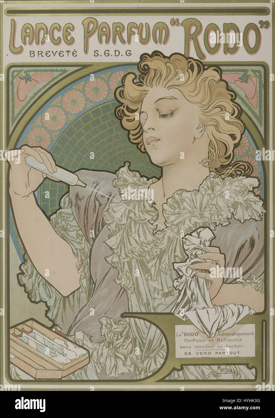 Alfons Mucha Lance Parfum Rodo 1896 97 Banque D'Images