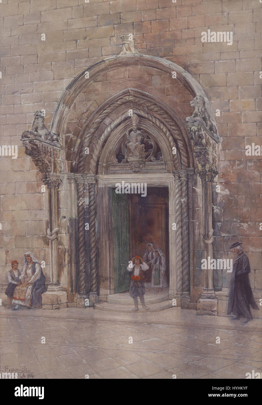 Carl Pippich Eingang zum Dom von Curzola 1911 Banque D'Images