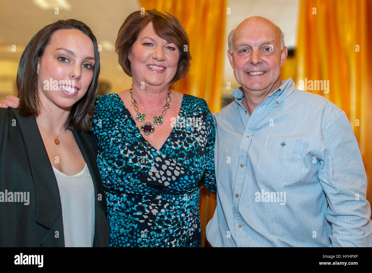 Beth Tweddle et sa maman et papa. Ann et Jerry. Les Parents Banque D'Images