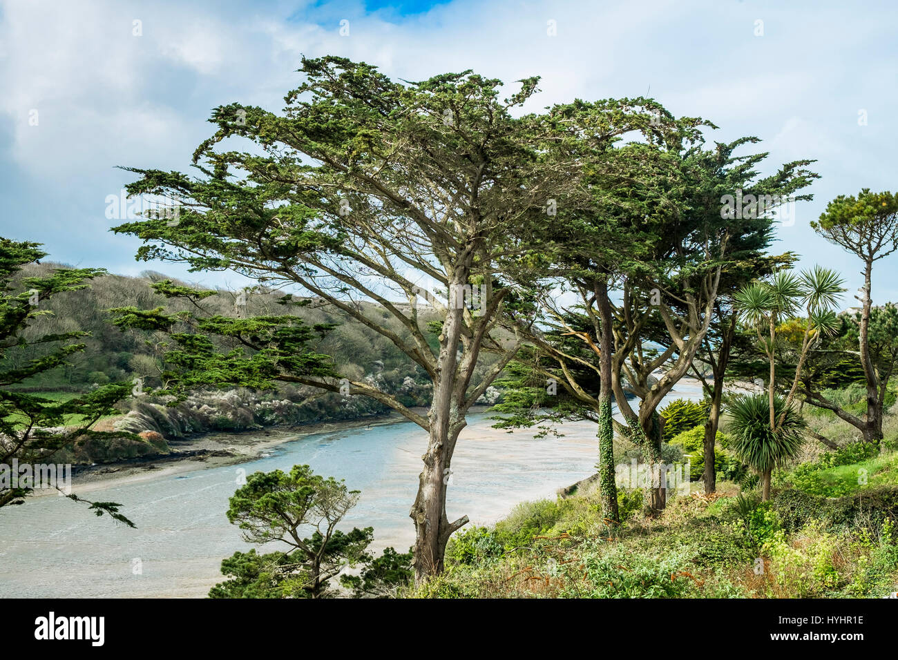 L'estuaire Gannel à Newquay, Cornwall. Banque D'Images