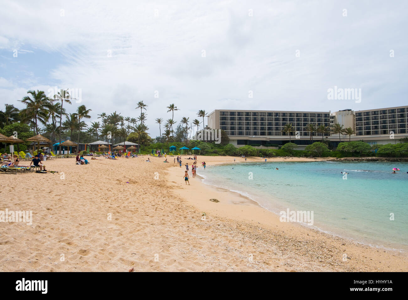 TURTLE BAY, Oahu, Hawaii - février 19, 2017 : Dos de la célèbre Turtle Bay Resort sur la côte nord d'Oahu à Hawaii. Banque D'Images