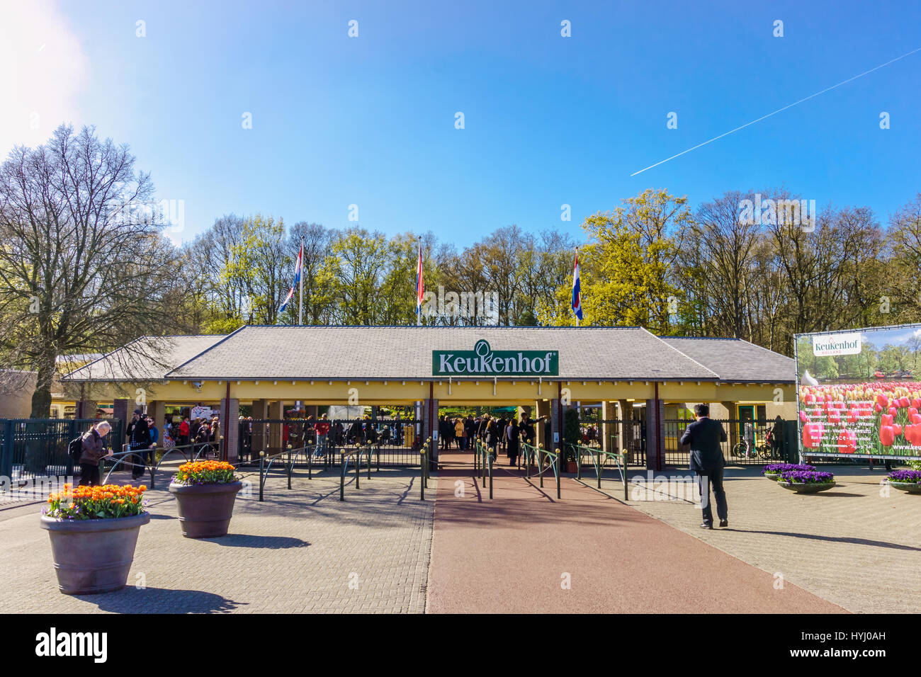 LISSE, Pays-Bas - 16 avril 2016 : Parc floral de Keukenhof, lisse, aux Pays-Bas. Keukenhof est le plus grand jardin fleuri avec 7 millions de flow Banque D'Images