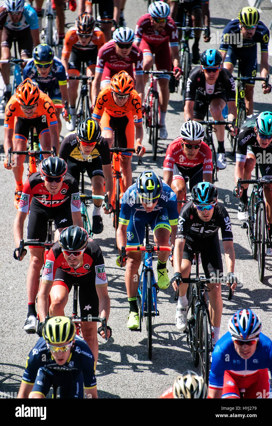 Coureurs, Bunch, Volta a Catalunya 2017, Volta de Catalunya, Barcelone, ​​Spain Banque D'Images