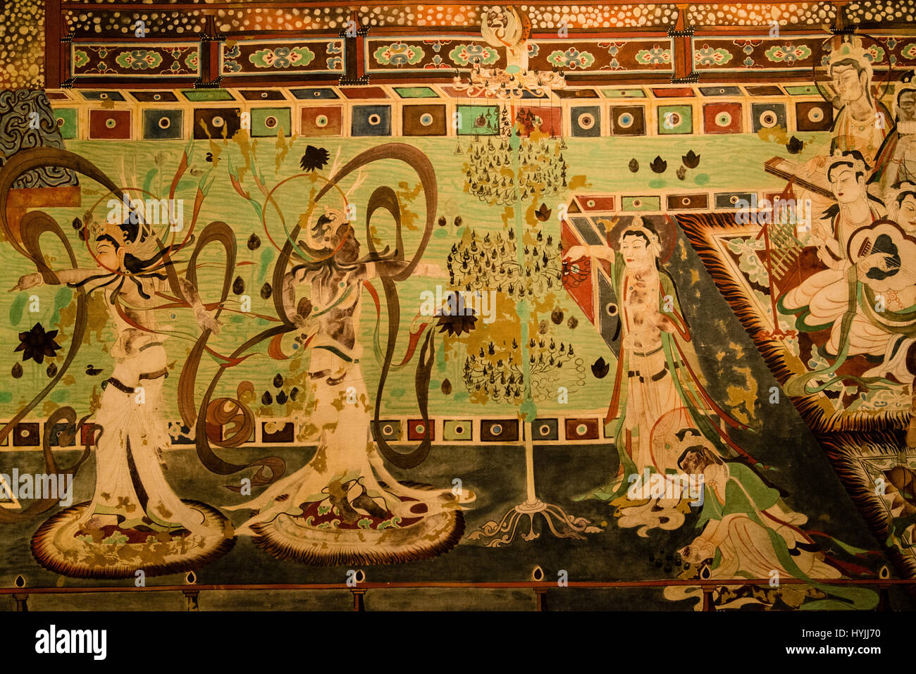 La réplique de peintures murales de Dunhuang Banque D'Images