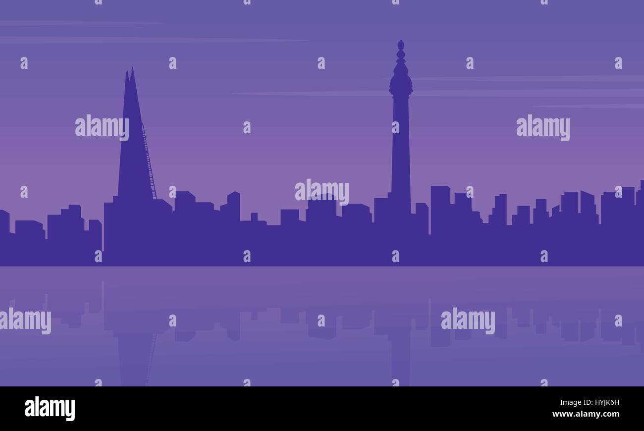 London city style silhouettes paysage Illustration de Vecteur