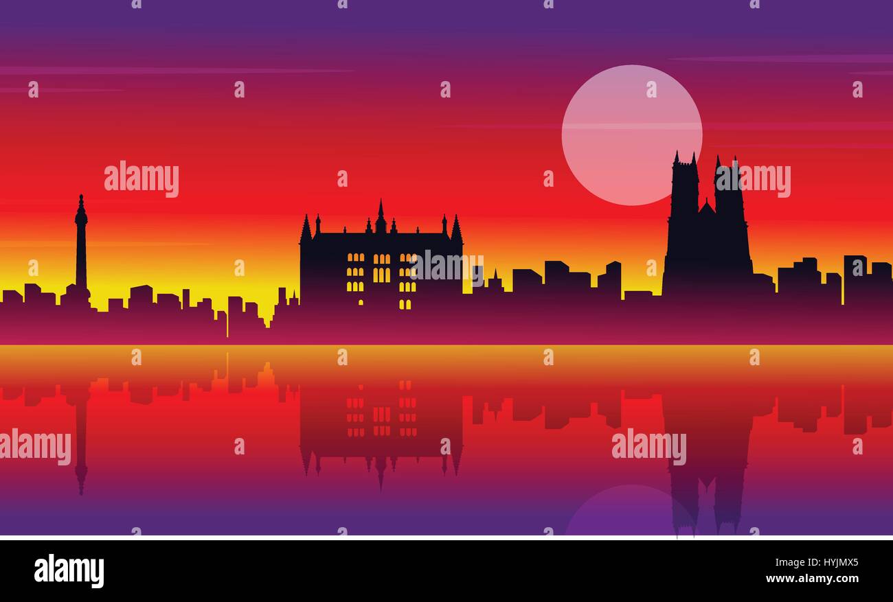 Silhouette d'un paysage de beauté de la ville de Londres Illustration de Vecteur
