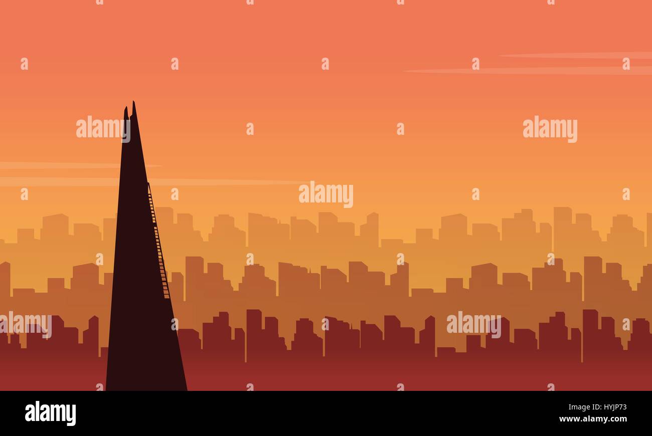 Paysages de beauté Londres city building silhouettes Illustration de Vecteur