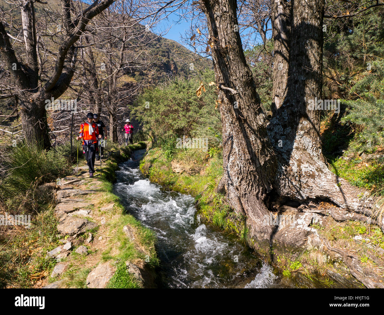 La randonnée. Lanjaron river trail. Las Alpujarras Parc Naturel de la  Sierra Nevada, Granada province. Andalousie Le sud de l'Espagne, Europe  Photo Stock - Alamy