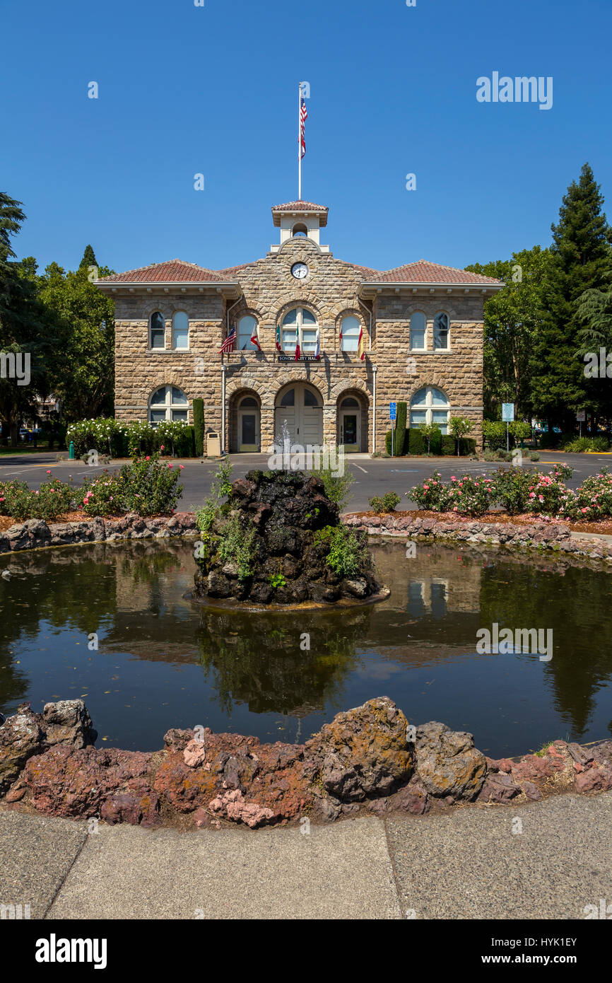 L'Hôtel de Ville de Sonoma, Sonoma Plaza, ville de Sonoma, Sonoma, Sonoma County, Californie Banque D'Images