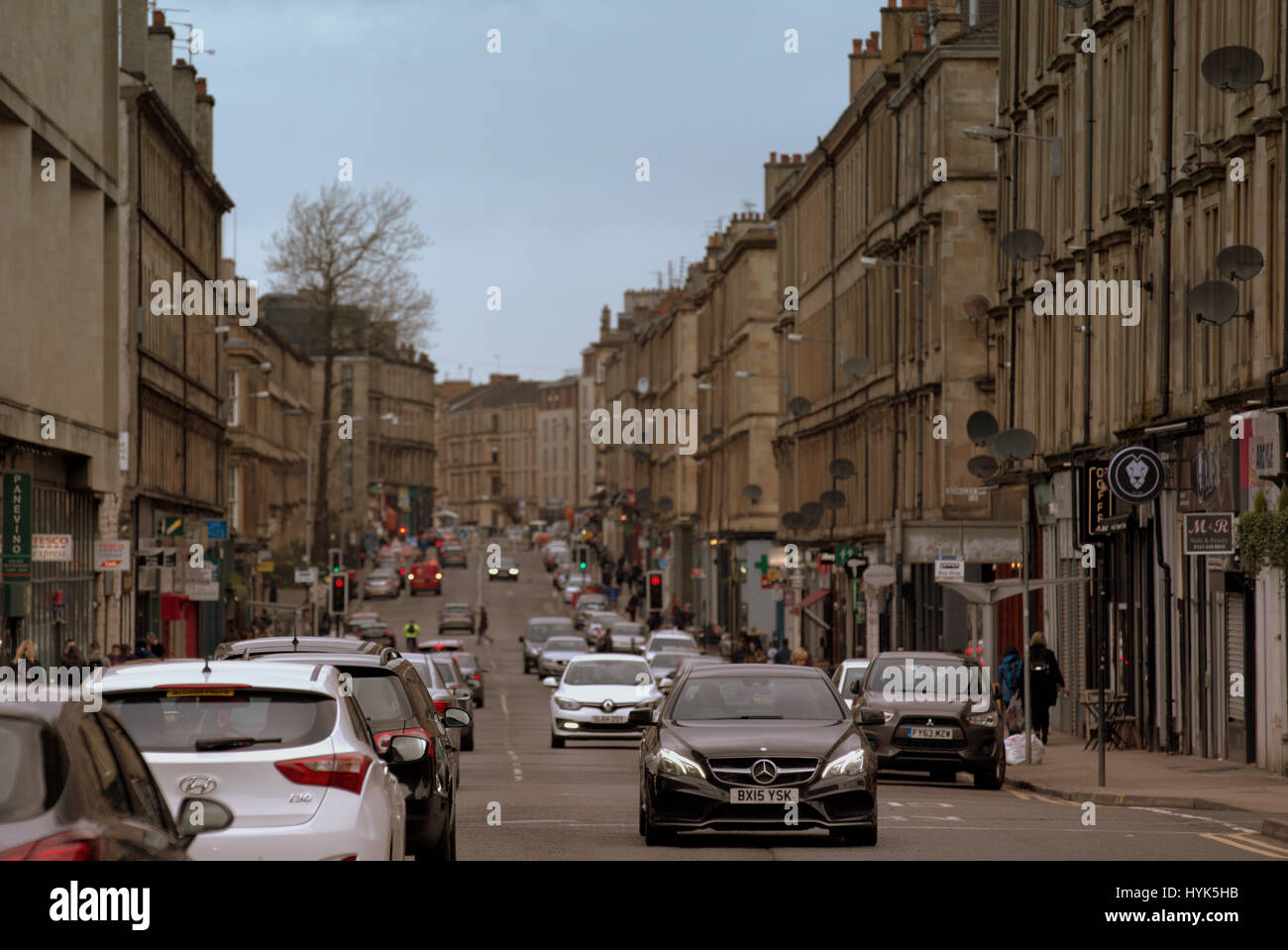 Argyle Street Glasgow Finnieston embourgeoisés domaine de Banque D'Images